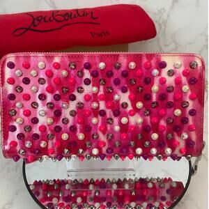 CHRISTIAN LOUBOUTIN Panettone Patent Leather Studded Wallet FULL INCLUSION
